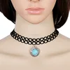 New Vintage turquoise Pendant Black Velvet Ribbon Choker Necklace For Women Accessories Gothic Punk Collar Maxi Jewelry