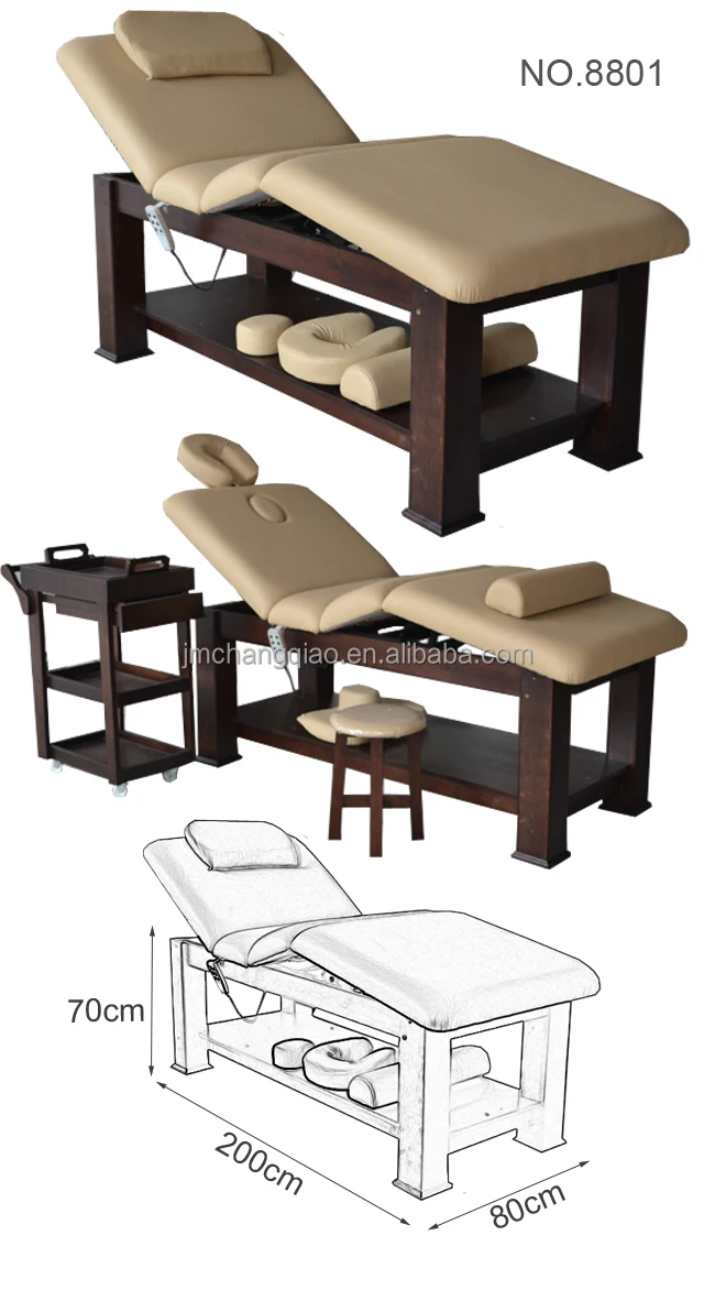 massage bed 8801,Highend Beauty salon & spa furniture,soild wood massage table, View massage