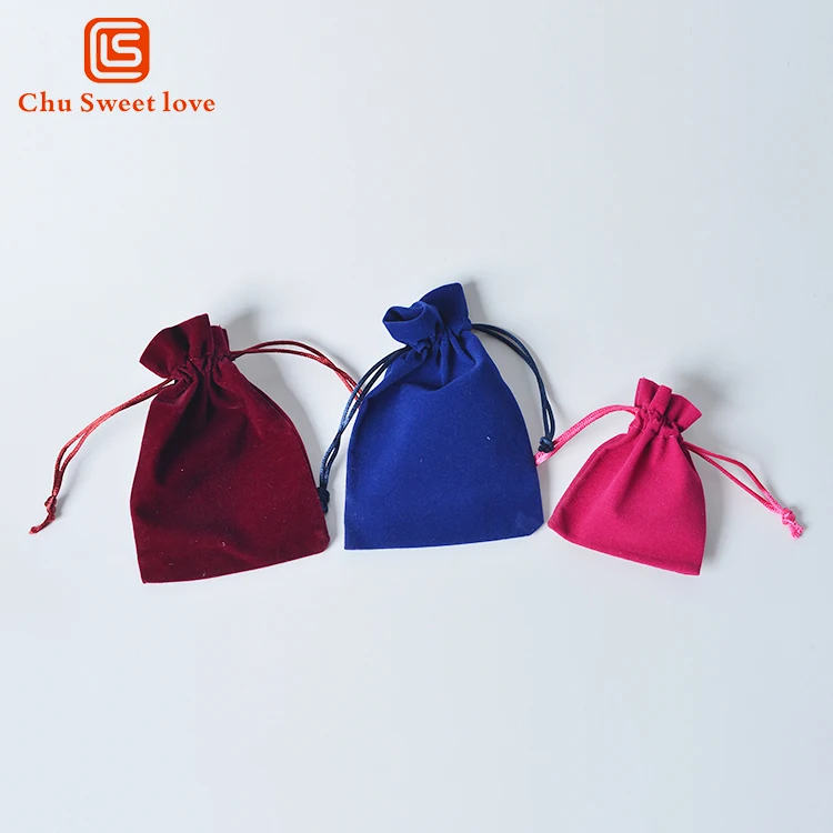custom cotton drawstring pouch bag jewelry velvet gift bags