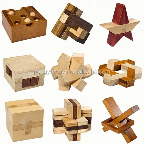 Inteligencia 2 colores 3D rompecabezas de madera divertido cubo iq juego iq juguete dos colores de cinco estrellas juegos para adultos