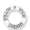 New Update specific charms follow your dreams Circle affirmation round ring