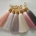 CoolWin wholesale 6cm silk tassel with metal cap and lobster clasp keychain