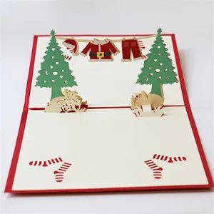 wholesale custom christmas gifts 3d greeting cards creative diy