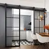6.6 FT Stainless steel 304 wood barn sliding door and hardware,Stain