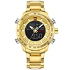 New Naviforce 9093 Brand Luxury Men Watches Dual Time Clock Lcd Analog Stainless Steel Waterproof Military Quartz Digital Watch