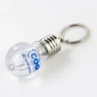 Custom Logo Print Electrics Promotional LED Lamb Bulb Metal Keychain