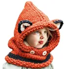 Baby Kids Warm Winter Hat Crochet Knitted Caps Hood Scarves Beanies
