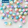 Factory Price Over 45 Colors 6mm Multicolor Imitation Pearl Plastic ABS Round Loose Beads without Holes for Bridal Wedding Dress