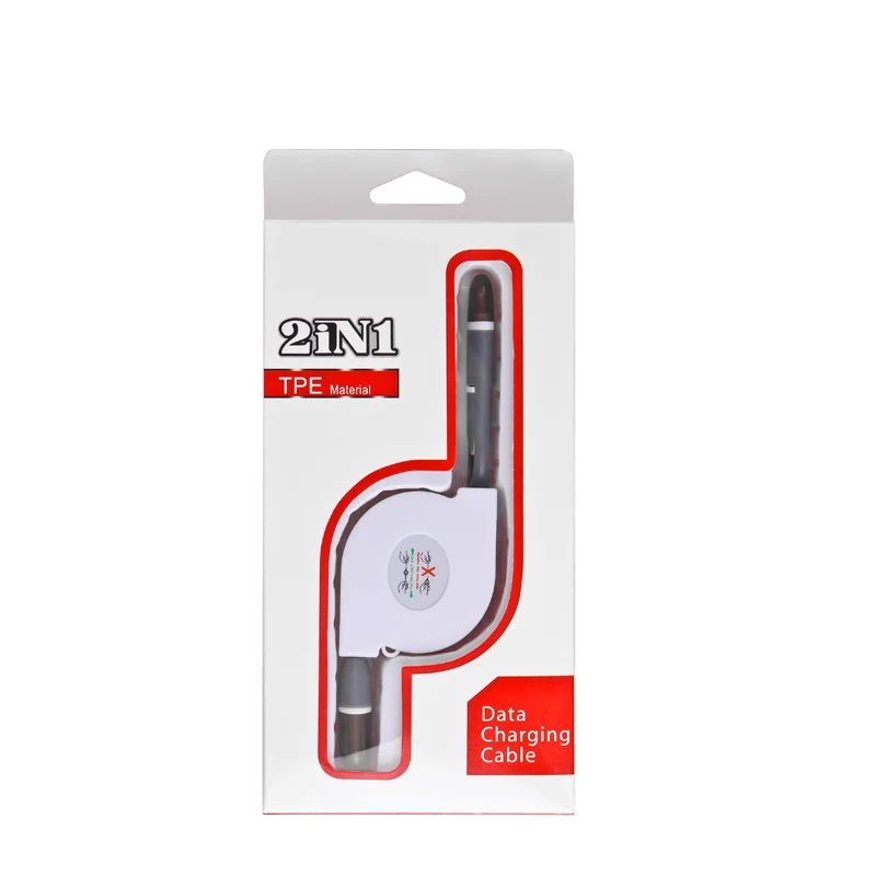2in1 USB Charging Cable Multifunction USB Cable 2 in 1 Retractable Data Cable for iPhone, for Type C - ANKUX.COM