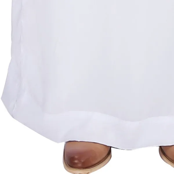 Long Sleeve White Arab Robes Islamic Mens Thobe Qatar Muslim White Robe