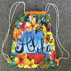 2018 personalized summer bags beach canvas cotton drawstring bag