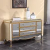 Sparkly mirrored corner cabinet 2 doors 3 drawers side board chest for living room bedroom