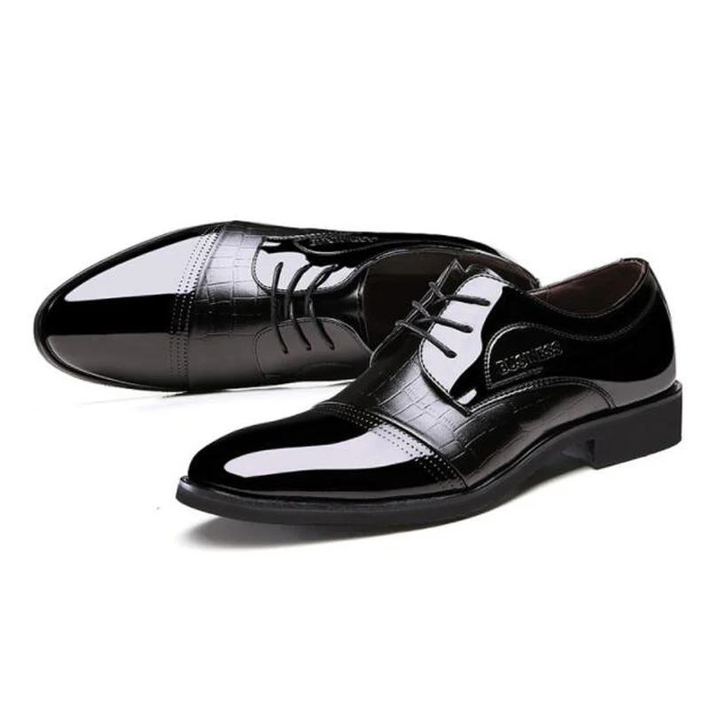 men dress shoes Pointed Toe Patent Leather Oxford Business Shoes For Men Dress Shoes