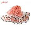 embroidery stoles shawl in pure organic wool ladies cotton scarfs