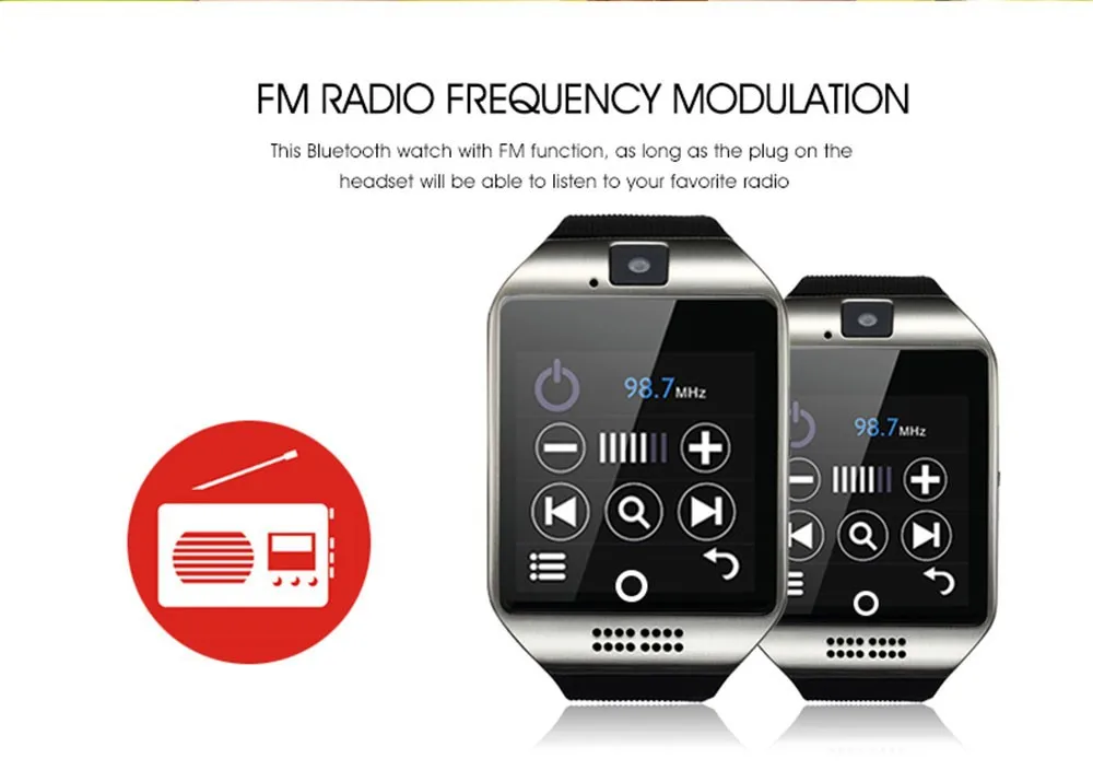 Q18 Smart Watch Phone Bluetooth WristWatch Wrist Smartwatch for HTC LG Huawei Xiaomi Android Smartphone