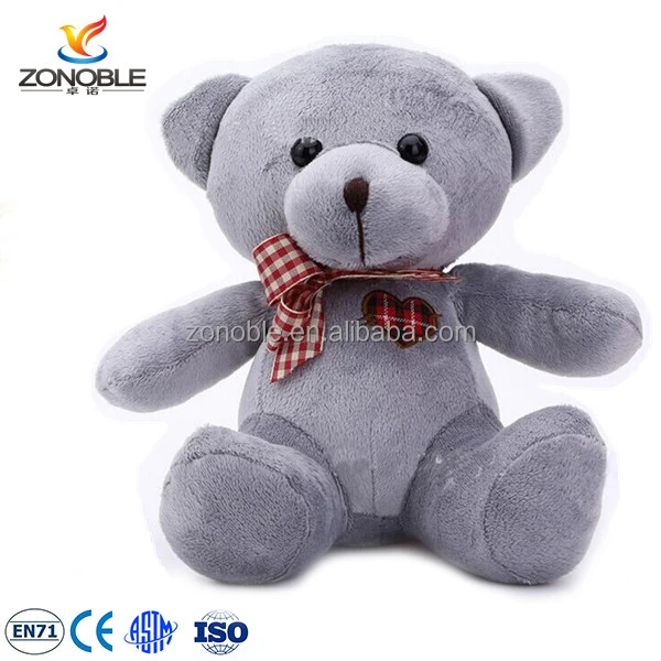 cute plush toy teddy bear for gift custom stuffed gray plush