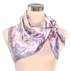 2019 New Fashion Designer Mix Color All Match Printed Square Large Silk Scarfs Shawl Women
