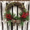 W7179 New fashion indoor christmas Holiday Chevron Burlap Bow Wreath