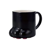 Sell well black custom giftware ceramic Paw Shape Coffee Mug