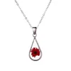 Water Drop Real Dried Flower In Long Chain Women Necklace