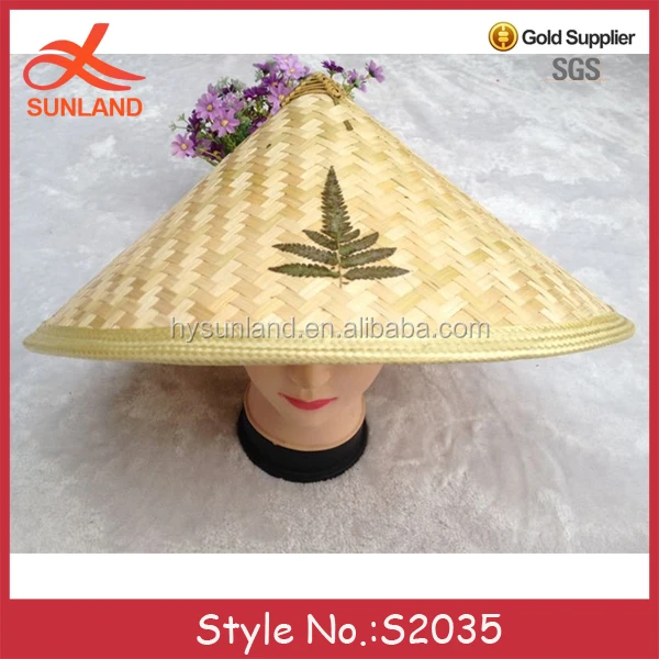 summer farmers sun cap cone conical chinese fan bamboo straw hat