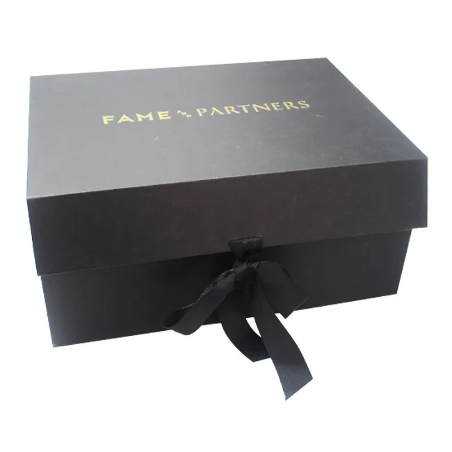 luxury new design matte cardboard book style black foldable gift