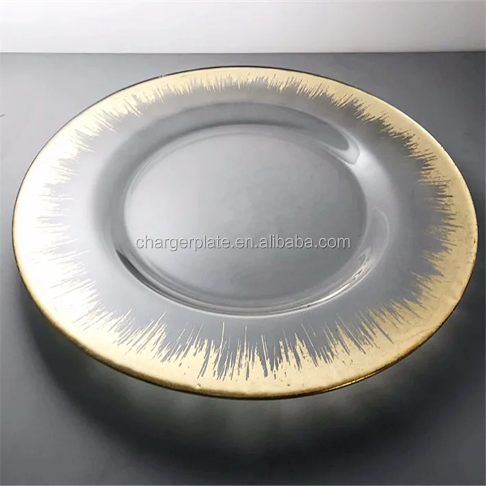 underplate decoration elegant rental glass charger plate