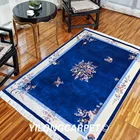 YILONG 4'x6' New Chinese design blue handmade carpet home decoration China silk rug