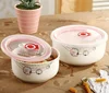 ceramic bowl with lid microwavable lunch bowl with customized design for students
