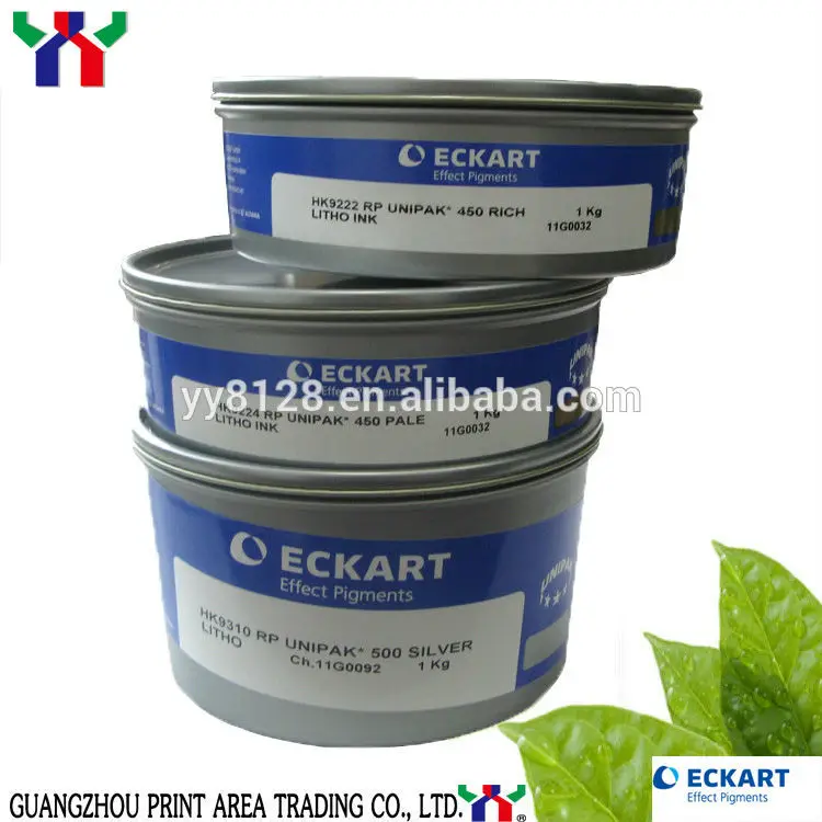 Eckart Gold and Silver Offset Printing Ink 9222 Blue Goldish 9224 Red Goldish 9310 Silver for Decorative Packaging