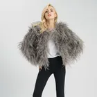 New Design Women Real Fur Jacket Lady Turkey Feather Fur Fashion Winter Coat