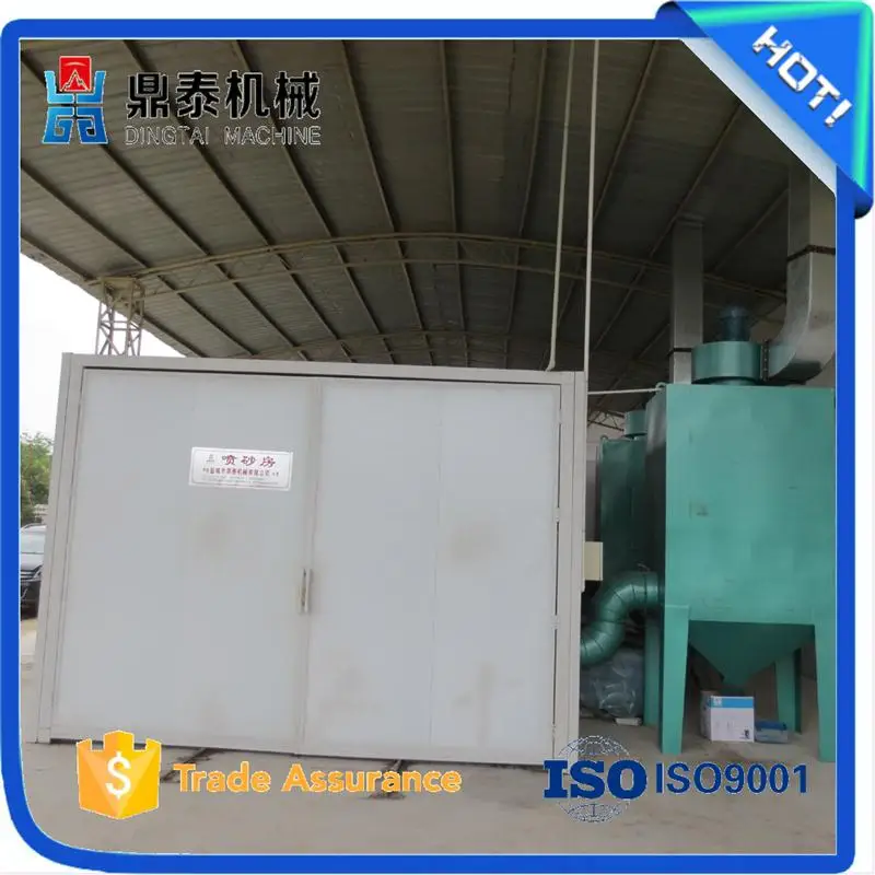 Large scale industrial sand blasting room, used in steel structure