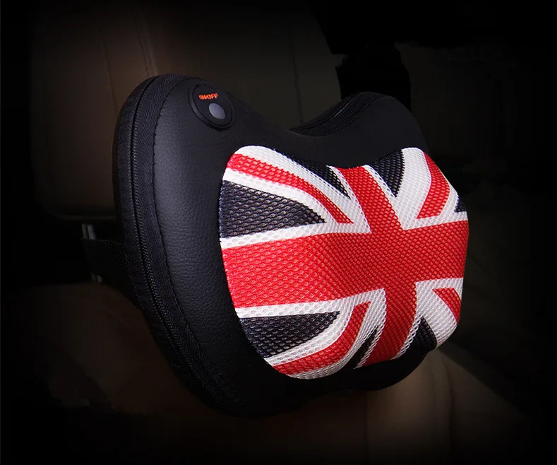 Portable Car Headrest, PU & Hood Car Seat Cushion Cushion Head Massager Electric Lumbar Neck Warmer (8)