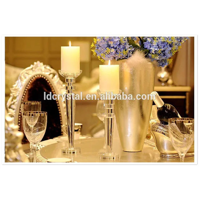 glass candlestick/decorative crystal table candlestick wedding