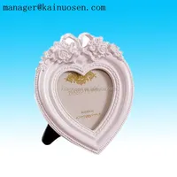 wedding gift morden heart shape polyresin white photo picture