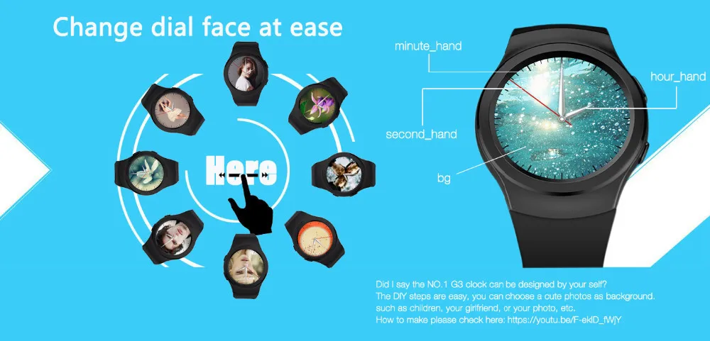 G3 MTK2502 Full Circular Bluetooth Smartwatch Heart Rate GPRS Fashion sport Smart Watch Customized for iPhone Android Phone