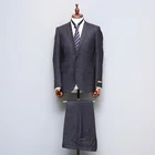 OEM service Menticano latest design fashion suit Italian grey mens casual designer suits