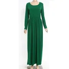 2018 Women Casual Long Sleeve Muslim Maxi Dress