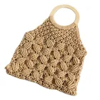 Low moq crochet net tote bag handmade bags women beach handbag