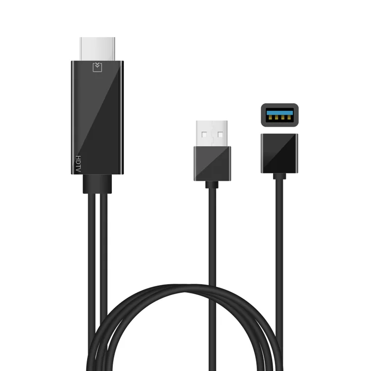 2019Laimoda Wholesale Oem woven Usb 2A Male Female Hdtv Adapter 2M Video av cable For hdmi to usb - ANKUX.COM