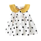 2019 Hot Sale Cotton Girl Baby Party Dress Wave Point Newborn Baby Girls Dress Designs