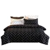 Plain Geometrical Print Microfiber Bed Sheet Bedding Set