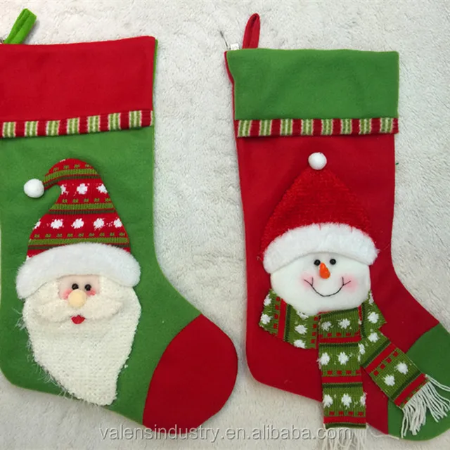 fleece animal head santa claus christmas stocking creative