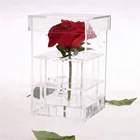 Clear Acrylic Rose Flowers Box For Wedding Woman Bride Valentine's Day