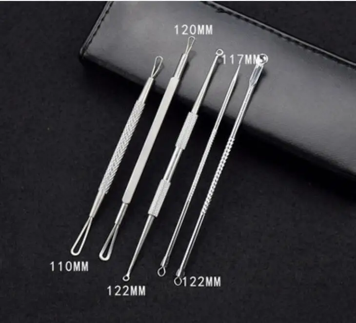 Clear Blackhead and Blemish Remover Tool Kit with Hygiene Instructions! clear pimple & blackhead remover-6 piece kit--extra
