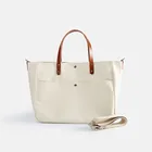 Heavy duty canvas tote bag for women men leather purse and handbag work satchel