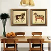 Square Embroidery Picture Frame Horse Double Hanging Photo Frames