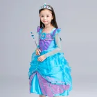PGCC5154 Girl Kids Dress Halloween Mermaid Princess Children Costume Dress