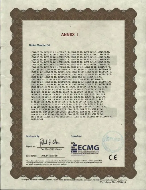 CE certificate 001