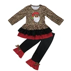 girls outfit sets clothing for Christmas ruffle newborn baby clothes wholesale 2 pcs Christmas boutique outfits
